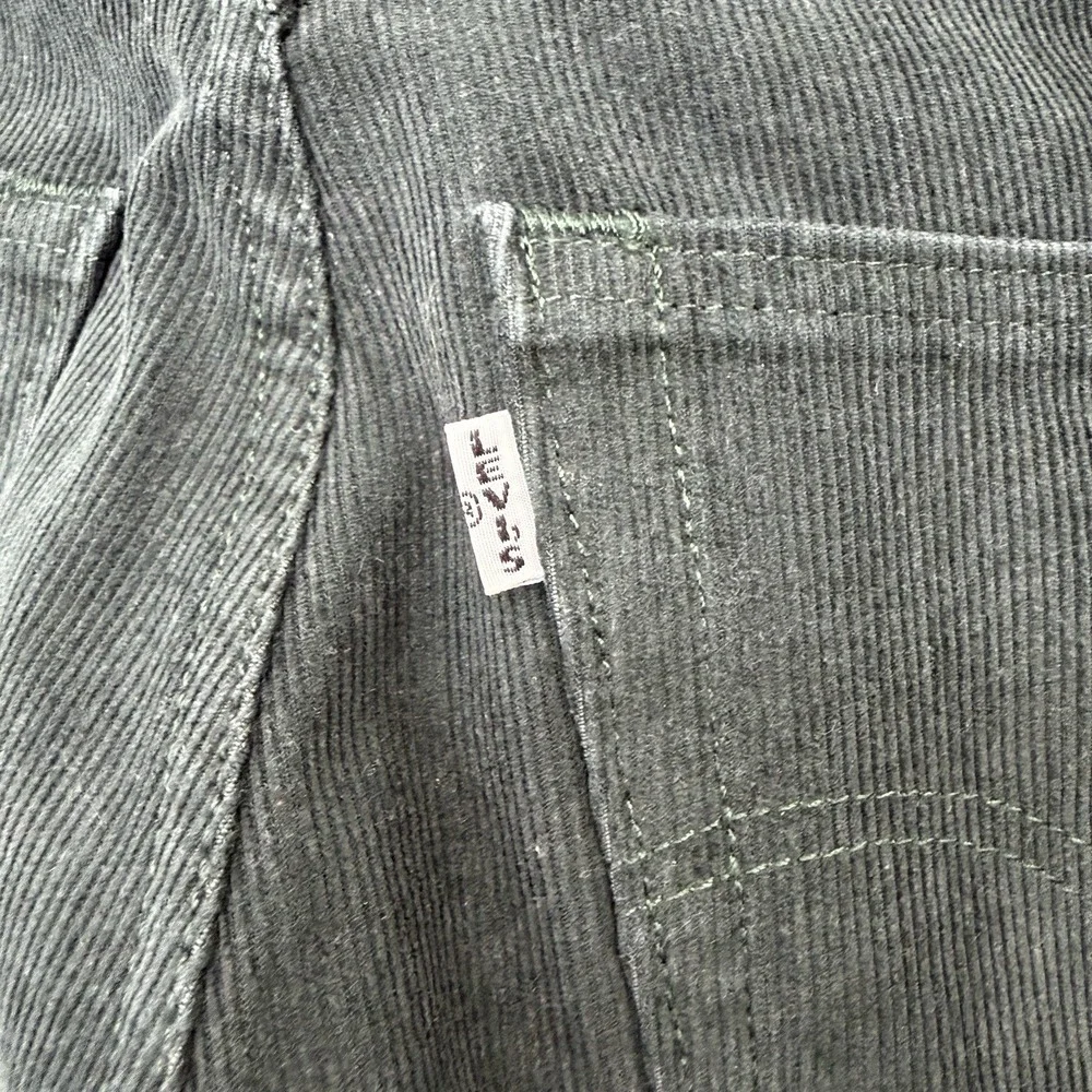 Vintage Levi's 511 Corduroy Pants Mens 33x34 Dark Green White Tab Big E Y2K